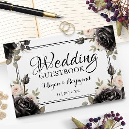 Libro De Visitas Invitado Boda de Gótico Vintage para Rosas negros