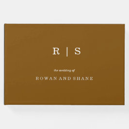 Libro De Visitas Invitado Boda de tipos de letra marrón y blanco mí