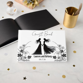Libro De Visitas Invitado de boda con silueta negra