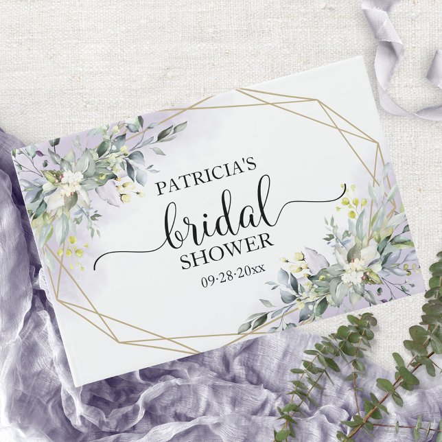 Libro De Visitas Invitado de boda de greenery eucalipto geométrico (Subido por el creador)