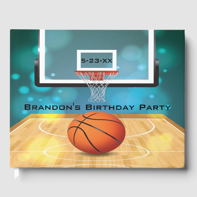 Libro De Visitas Invitado de diseño de baloncesto (Anverso)