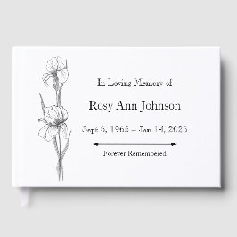 Libro De Visitas Iris Funeral Guest Book - In Love Memory