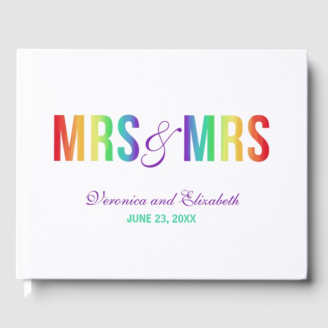 Libro De Visitas Iris Mrs. & Mrs. | Boda lesbiana (Anverso)
