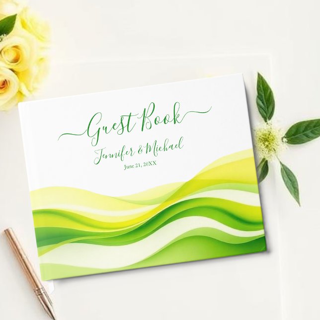 Libro De Visitas Isla Cítrica Verde y Amarillo (Island Citrus Green and Yellow Guest Book)