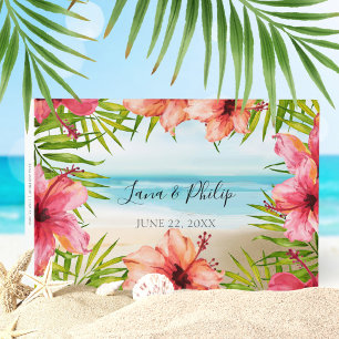 Libro De Visitas Isla Paradisíaca Playa Tropical Flor Palma Boda