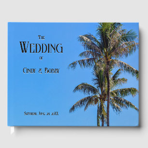 Libro De Visitas Isla Tropical, Palmeras, Mar Azul, Boda