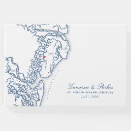 Libro De Visitas Islas de Oro de Georgia Mapa elegante matrimonio