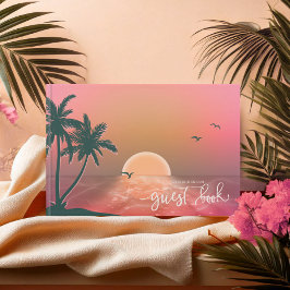 Libro De Visitas Isle tropical Sunrise Boda Pink ID581