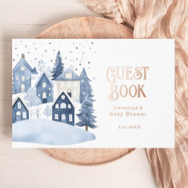 Libro De Visitas It Takes a Village Winter Baby Boy Shower