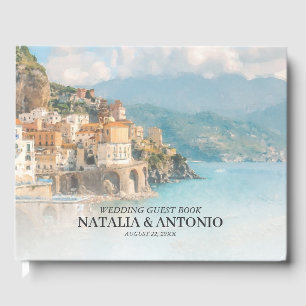 Libro De Visitas Italia Mar Costa Amalfitana Boda en Acuarela