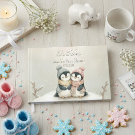 Libro De Visitas Its Twins Winter Wonderland Penguin Baby Shower