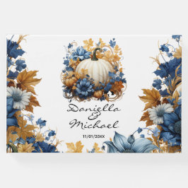 Libro De Visitas Jardín de Caídas Elegante de Calabaza Blanca