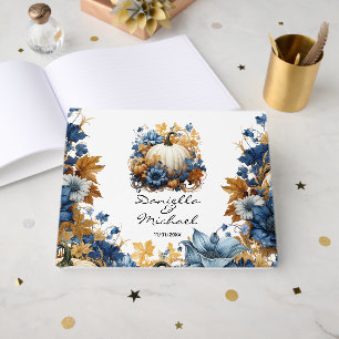 Libro De Visitas Jardín de Caídas Elegante de Calabaza Blanca
