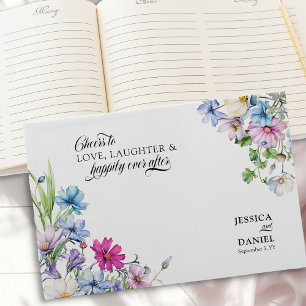Libro De Visitas Jardín de flores silvestres feliz por siempre desp