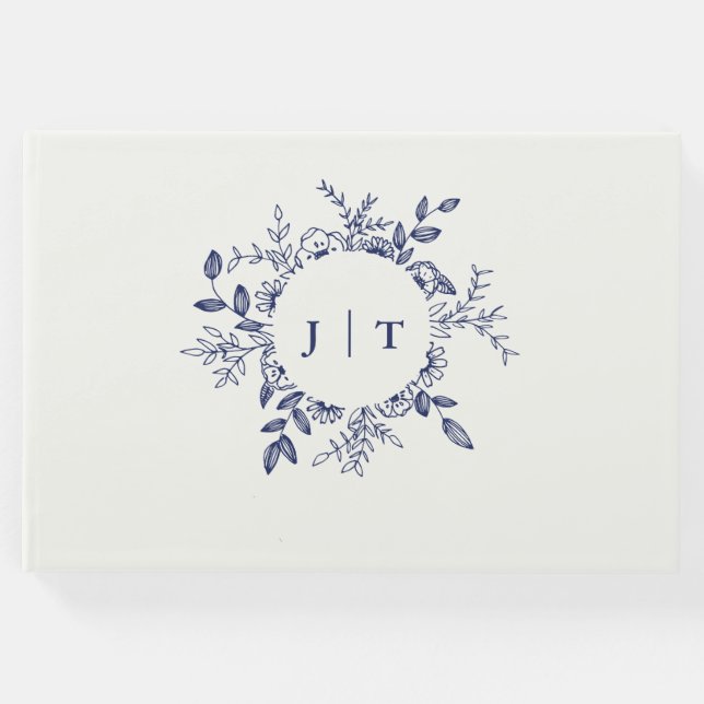 Libro De Visitas Jasminum Sambac Elegant boda Floral (Anverso)