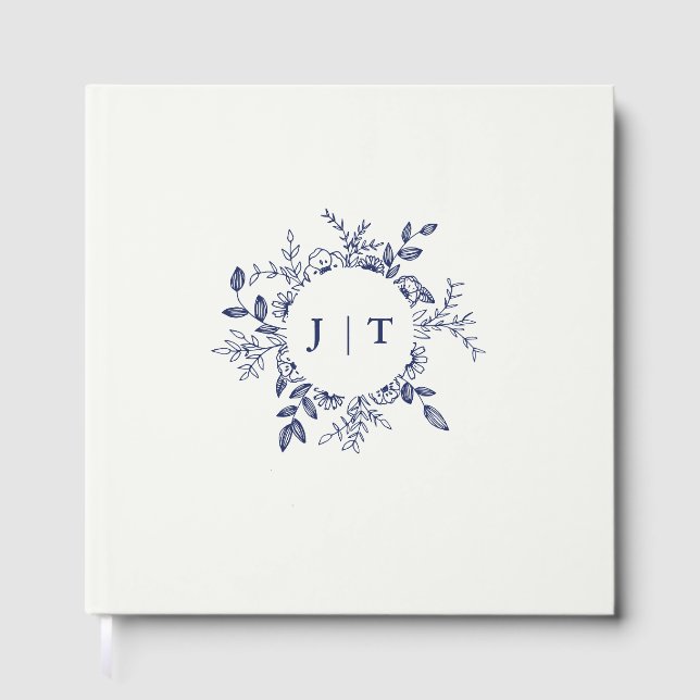 Libro De Visitas Jasminum Sambac Elegant boda Floral (Anverso)