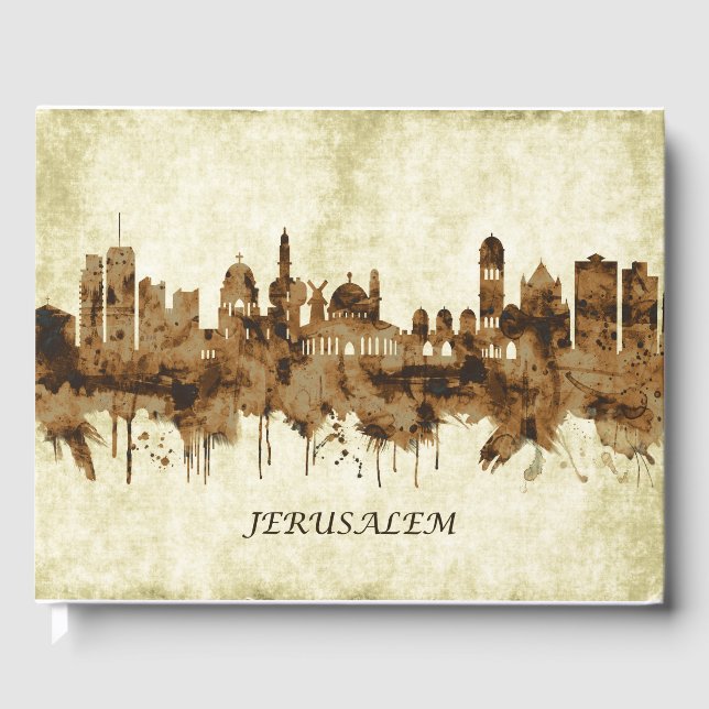 Libro De Visitas Jerusalem Israel Cityscape (Anverso)