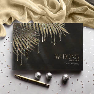 Libro De Visitas Jewel Palm Leaf Boda Gold ID830