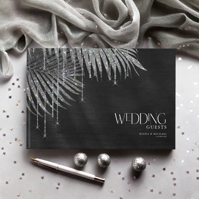 Libro De Visitas Jewel Palm Leaf Boda Silver ID830 (Subido por el creador)