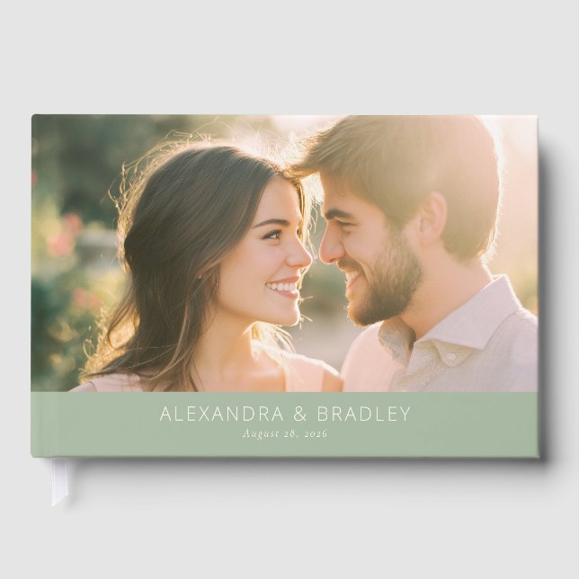 Libro De Visitas Joyful Golden Naturalistic Photo (Anverso)