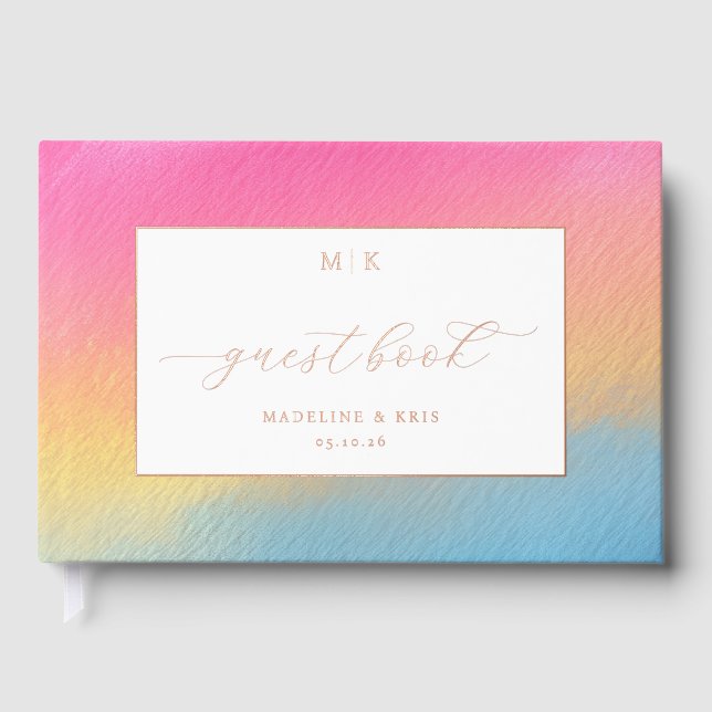 Libro De Visitas Joyful Gradient Guestbook Cover (Anverso)