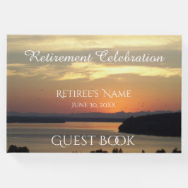 Libro De Visitas Jubilación de atardecer de capa marina naranja