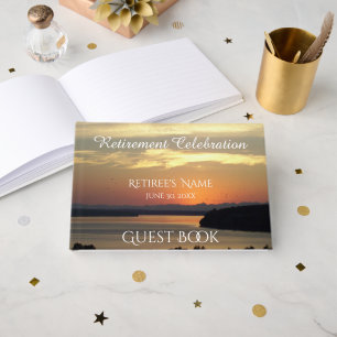 Libro De Visitas Jubilación de atardecer de capa marina naranja