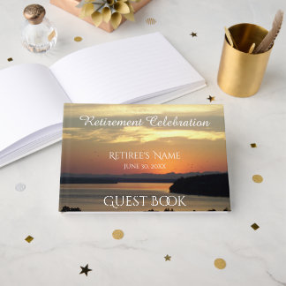 Libro De Visitas Jubilación de atardecer de capa marina naranja