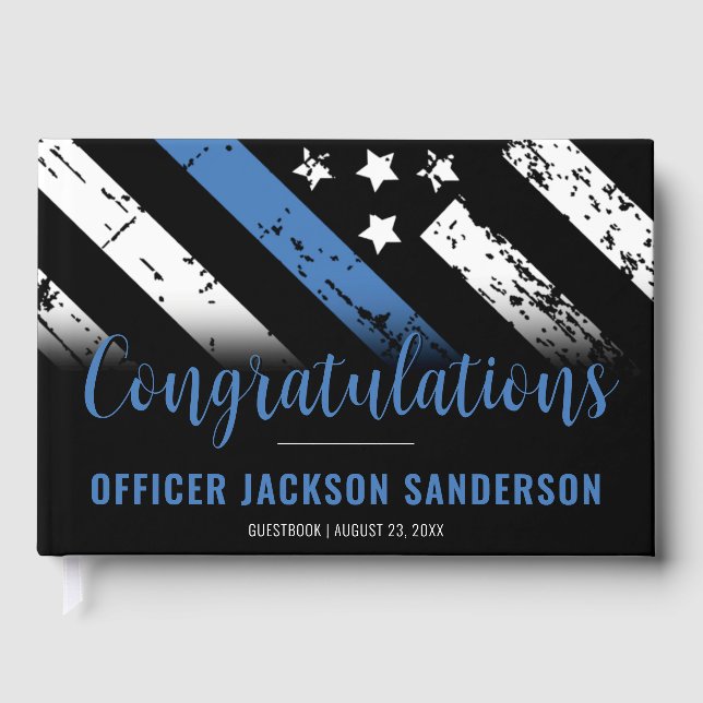 Libro De Visitas Jubilación de la policía de la línea azul delgada (Anverso)