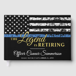 Libro De Visitas Jubilación policial Bandera estadounidense delgada