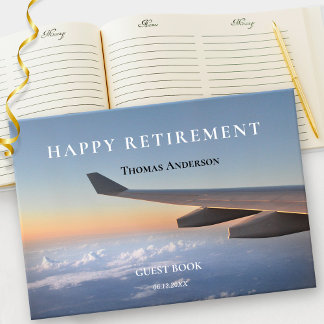 Libro De Visitas Jubilación temática de viajes de avión