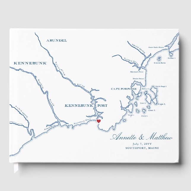 Libro De Visitas Kennebunkport Maine Boda (Anverso)