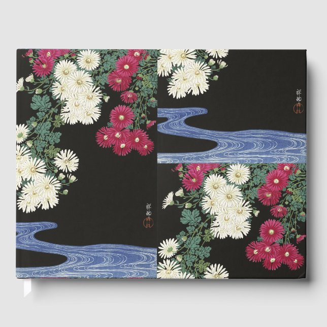 Libro De Visitas Koson Chrysanthemum Jardín Flores Japonesas (Anverso)