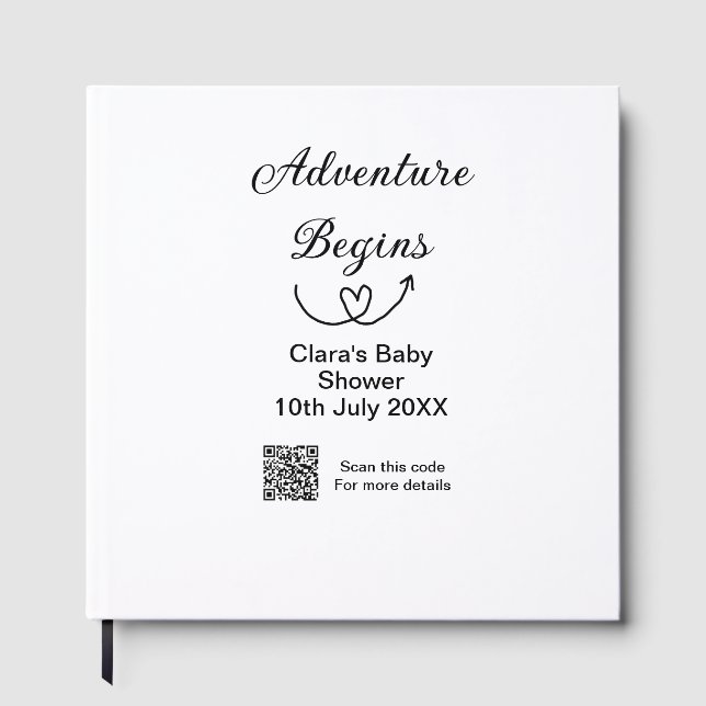 Libro De Visitas La aventura comienza con la ducha de bebé barrido  (Anverso)