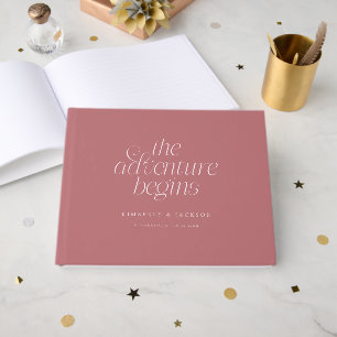 Libro De Visitas La aventura comienza Rosa polvorienta boda