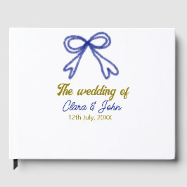 Libro De Visitas La boda del oro azul marino pareja nombre 