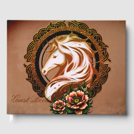 Libro De Visitas La Cabeza Elegante De Caballo Adornada Con Flores.