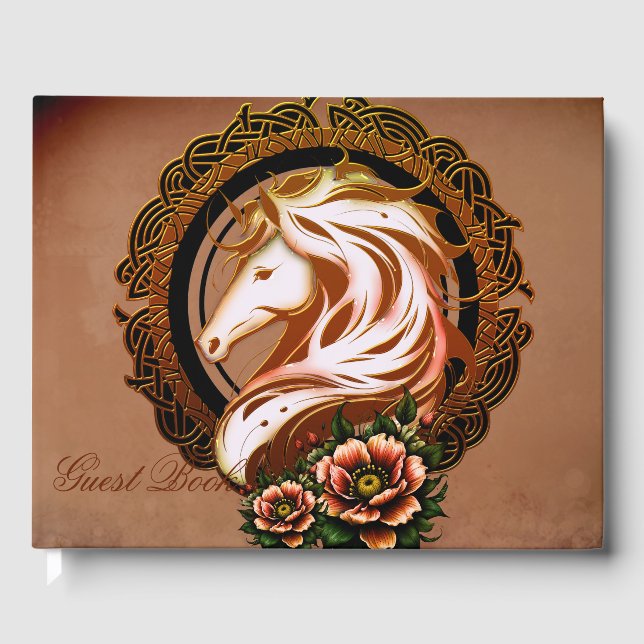 Libro De Visitas La Cabeza Elegante De Caballo Adornada Con Flores. (Anverso)