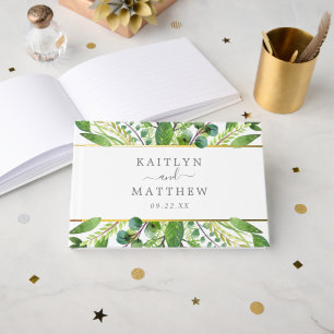 Libro De Visitas La colección de Bodas verdes y dorados