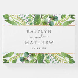 Libro De Visitas La colección de Bodas verdes y dorados