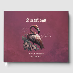 Libro De Visitas La elegancia tropical, el flamingo en el crepúscul