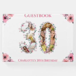 Libro De Visitas La gran chica blanca de la flor del Collage de fot