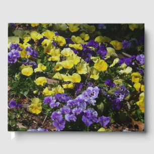 Libro De Visitas La ladera de los Pansies morado y amarillo
