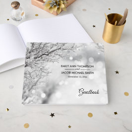 Libro De Visitas La nieve esparcido y la boda helada de invierno