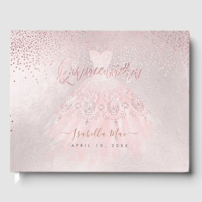 Libro De Visitas La princesa Quinceanera de Rubor Purpurina se deco (Anverso)