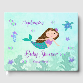 Libro De Visitas La sirena bajo el mar Baby Shower personalizada
