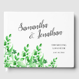 Libro De Visitas La vegetación exuberante Elegante caligrafía Boda 