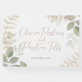 Libro De Visitas La vegetación moderna con Boda de oro