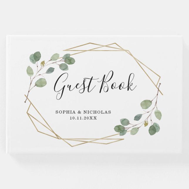 Libro De Visitas La vegetación simple del eucalipto | Geométrico (Anverso)