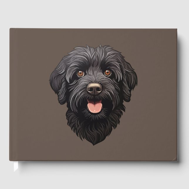 Libro De Visitas Labradoodle Perro Negro (Anverso)